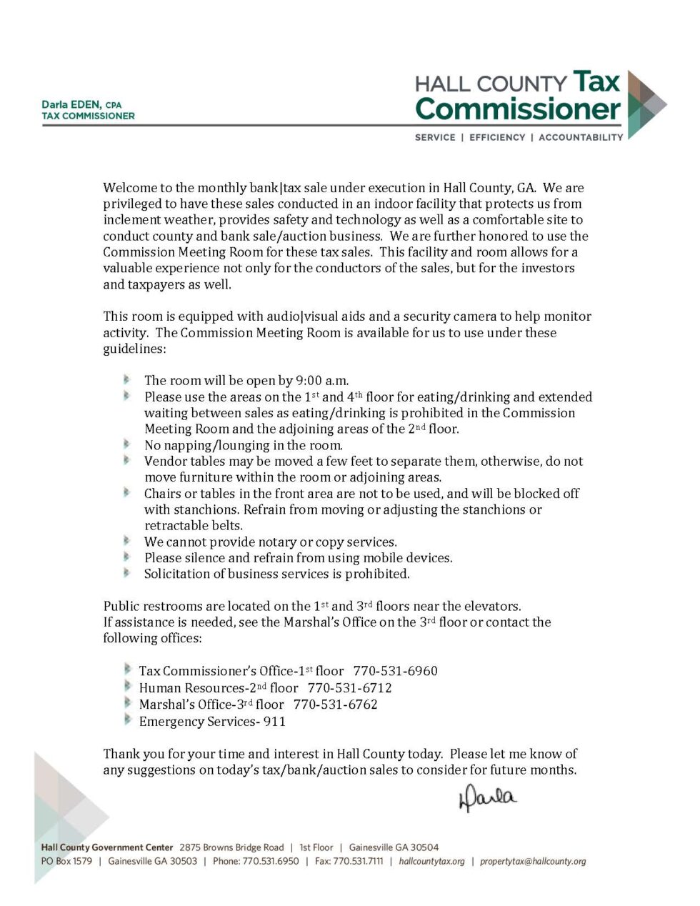 Tax Sale Hall County Tax Commissioner GA